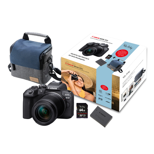 Canon EOS R10 + 18-150mm IS STM sw Special Edition mit Canon Akku + PH Tasche + 64GB SD