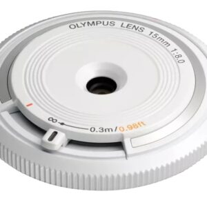 Olympus BCL-1580 Body Cap Lens 15mm 8.0 weiß Objektiv Vitrinenmodell #X33248_25188